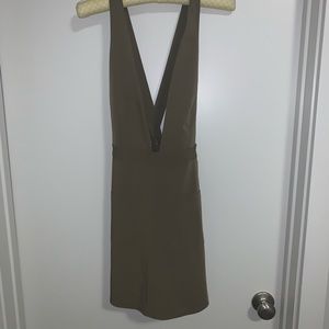 Olive Green Overall Dress